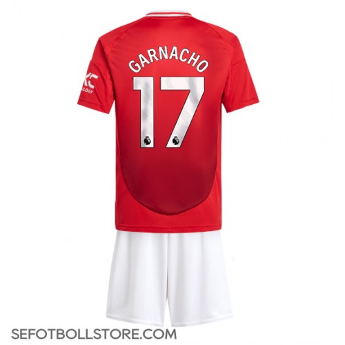Manchester United Alejandro Garnacho #17 Replika babykläder Hemmaställ Barn 2024-25 Kortärmad (+ korta byxor)